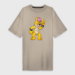 Женская футболка-платье Плюшевый медвежонок панк
