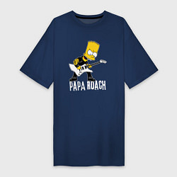 Женская футболка-платье Papa Roach Барт Симпсон рокер