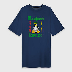Женская футболка-платье Линукс пингвин в шляпе