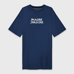 Футболка женская-платье Imagine Dragons Radioactive текст песни, цвет: тёмно-синий