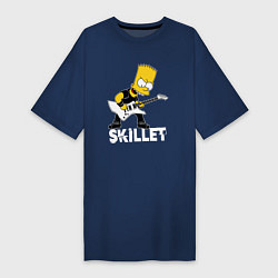Женская футболка-платье Skillet Барт Симпсон рокер