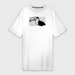 Футболка женская-платье Le toucan has arrived - Twitch ASCII art, цвет: белый