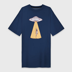 Женская футболка-платье Космонавт и НЛО