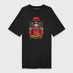 Женская футболка-платье Monkey funky inscription