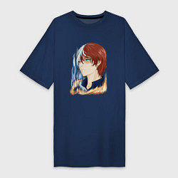 Женская футболка-платье Тодороки из аниме Моя геройская академия