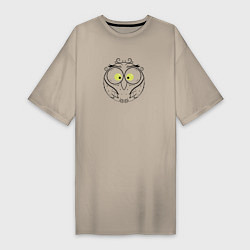 Женская футболка-платье Круглая сова