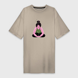 Женская футболка-платье Толстушка-йогиня