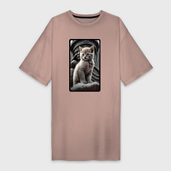 Женская футболка-платье Волгоград котик