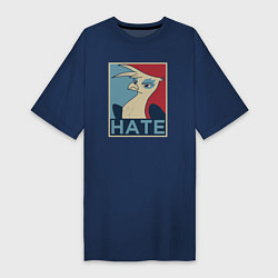 Футболка женская-платье Hate bird, цвет: тёмно-синий