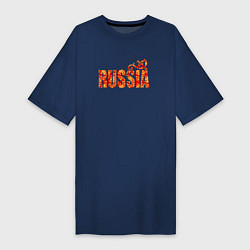 Женская футболка-платье Russia: в стиле хохлома