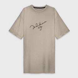 Женская футболка-платье Джон Леннон - автограф