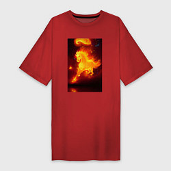 Женская футболка-платье Скачущий огненный конь