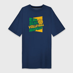 Женская футболка-платье Eat sleep volleyball