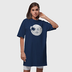 Футболка женская-платье Путешествие на Луну, цвет: тёмно-синий — фото 2