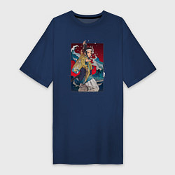 Женская футболка-платье Танжиро Камадо - Клинок рассекающий демонов