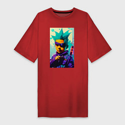 Женская футболка-платье Bart Simpson - cyberpunk - neural network