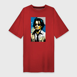 Женская футболка-платье Johnny Depp -celebrity