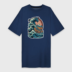 Женская футболка-платье Морской дракон в стиле японского укиё-э