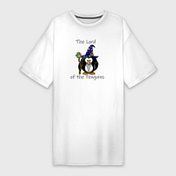 Футболка женская-платье Властелин пингвинов, цвет: белый