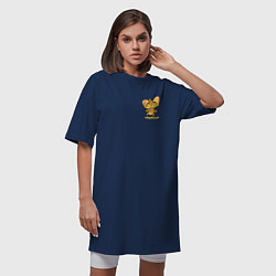 Футболка женская-платье Маленький желтый слоненок, цвет: тёмно-синий — фото 2