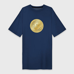 Женская футболка-платье Криптовалюта биткоин