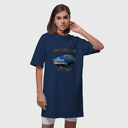 Футболка женская-платье Классический автомобиль Classic american car Buick, цвет: тёмно-синий — фото 2