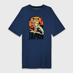 Женская футболка-платье Japan sushi cat