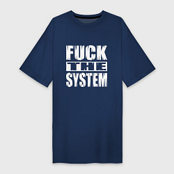 Футболка женская-платье SoD - f**k the system, цвет: тёмно-синий