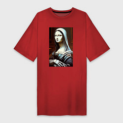 Футболка женская-платье Mona Lisa from Elm street - horror, цвет: красный