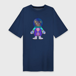 Женская футболка-платье Мишка космонавт