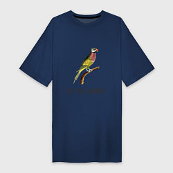 Женская футболка-платье Попугай на ветке