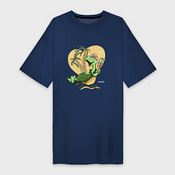 Женская футболка-платье Черепаха на отдыхе, футболка хб