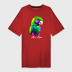 Женская футболка-платье Мультяшный попугай