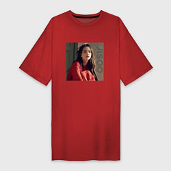 Женская футболка-платье Blackpink Lisa red