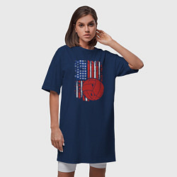 Футболка женская-платье Volleyball USA, цвет: тёмно-синий — фото 2