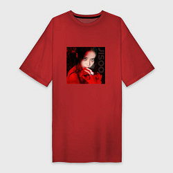 Женская футболка-платье Blackpink Jisoo in red