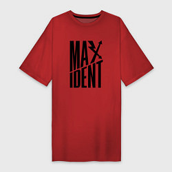 Футболка женская-платье Maxident - black - stray kids, цвет: красный