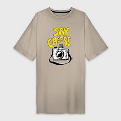 Женская футболка-платье Cheese photo camera