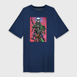 Женская футболка-платье Warrior of darkness - skull