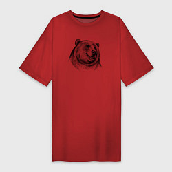 Женская футболка-платье Медведь улыбается