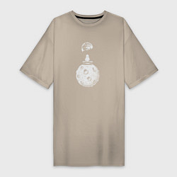Женская футболка-платье Moon spaceman