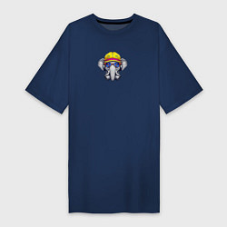 Женская футболка-платье Слон и наушники