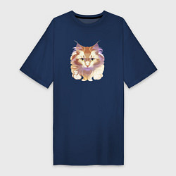 Женская футболка-платье Теплый кот