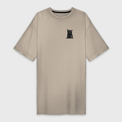 Женская футболка-платье Кот с пустым взглядом