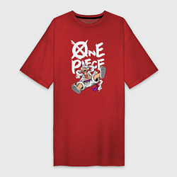 Женская футболка-платье One piece - Луффи гир 5
