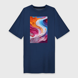 Женская футболка-платье Абстрактные разноцветные мазки