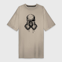 Женская футболка-платье Радиоактивный череп