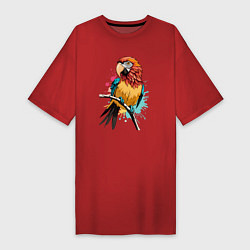 Женская футболка-платье Акварельный попугай