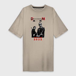 Футболка женская-платье Depeche Mode 2023 Memento Mori - Dave & Martin 03, цвет: миндальный