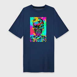 Женская футболка-платье Cool skull - pop art - vogue